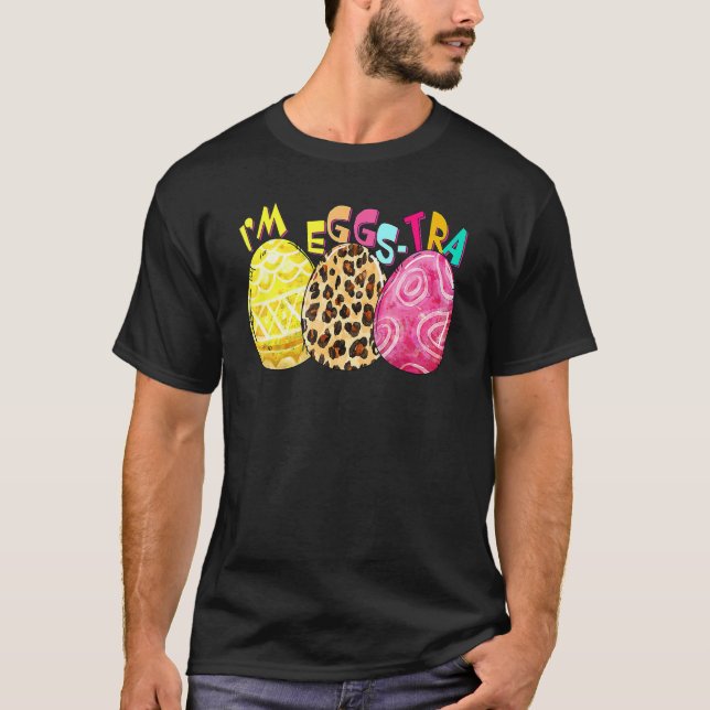 Påsk Im Eggstra Womens Leopard Eggs Graphic 1 T Shirt (Framsida)