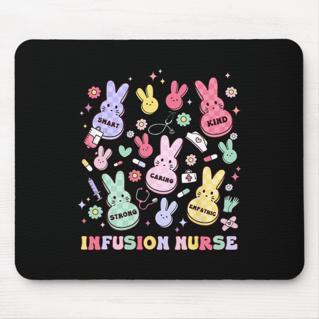 Påsk Infusion Nurse Bunny Pediatriska Chemo Hem på Musmatta (Framsidan)
