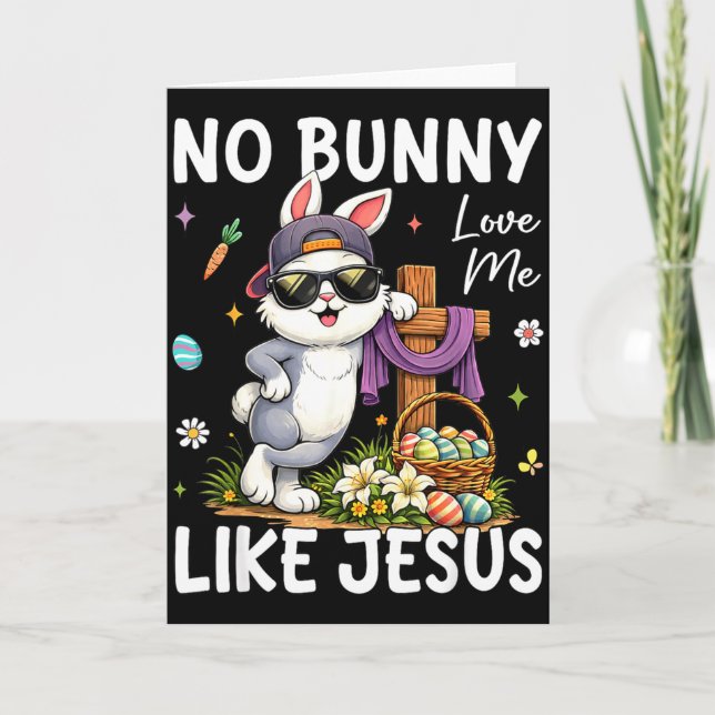 Påsk Ingen kanin älskar mig som Jesus kristna barn Kort (Framsida)