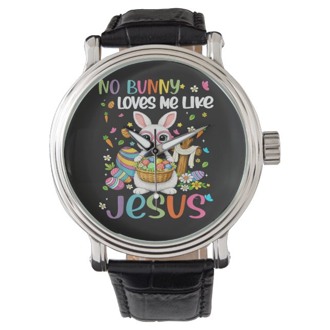 Påsk ingen kanin älskar mig som Jesus Kristus Armbandsur (Framsida)
