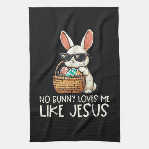 Påsk ingen kanin älskar mig som Jesus Kristus Kökshandduk