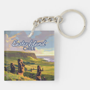 Påsk Island Chile Moai Rapa Nui Polynesia Retro