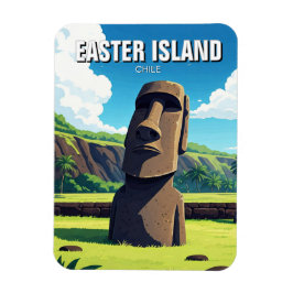 Påsk Island Chile Moai Travel Magnet