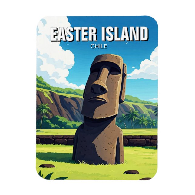 Påsk Island Chile Moai Travel Magnet (Vertikal)