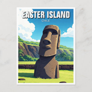 Påsk Island Chile Moai Travel Vykort