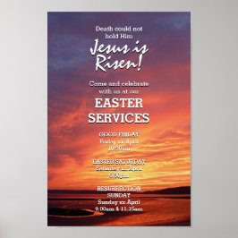 PÅSK Jesus är inkvarterad i Risen CHURCH SERVICES Poster