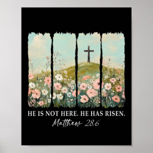 Påsk Jesus är inte här Han har stigit Wildflowe Poster