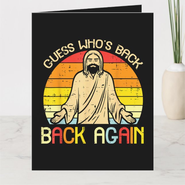 Påsk Jesus Gissa Vem Är Tillbaka Religiös Kristen Kort (Framsida)