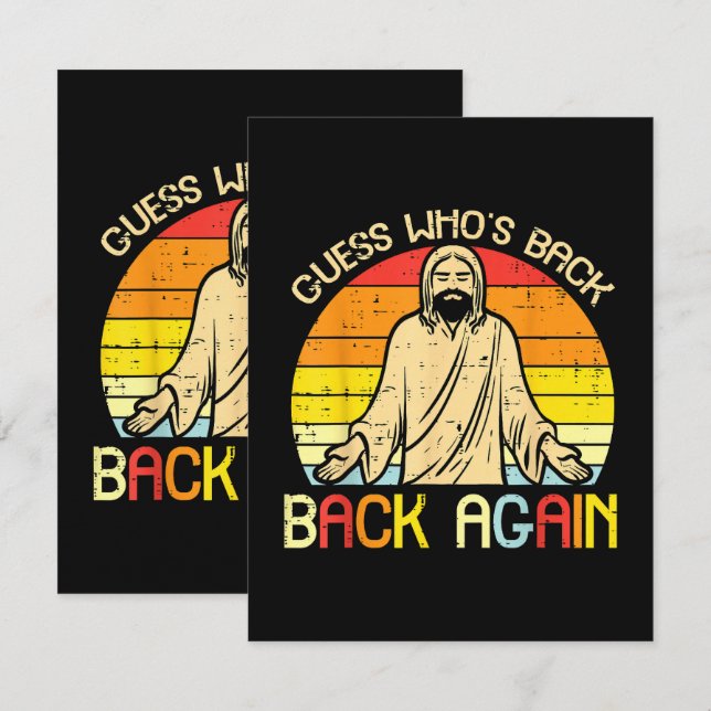 Påsk Jesus Gissa Vem Är Tillbaka Religiös Kristen Kort (Fram/baksida)