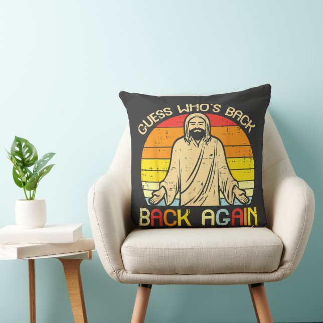Påsk Jesus Gissa Vem Är Tillbaka Religiös Kristen Kudde (Stol)
