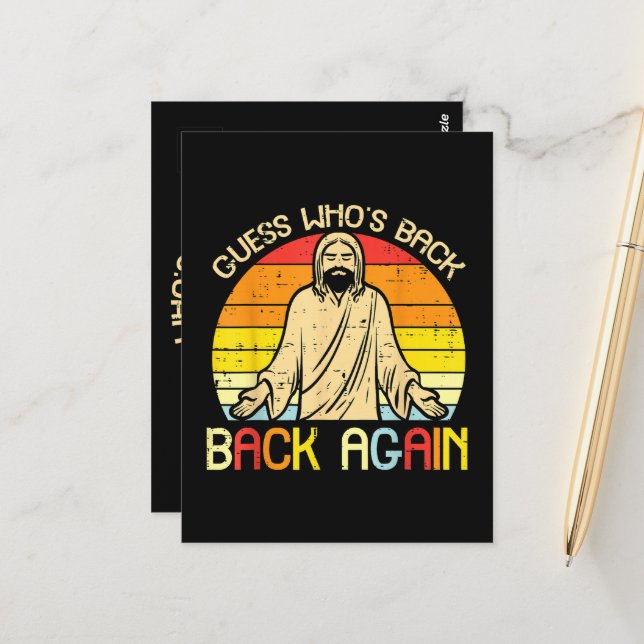 Påsk Jesus Gissa Vem Är Tillbaka Religiös Kristen Vykort (Fram/Back In Situ)