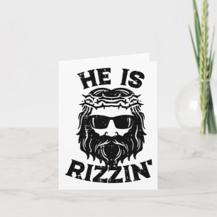 Påsk Jesus Han är Rizzin Risen Roligt Christian Ma Kort