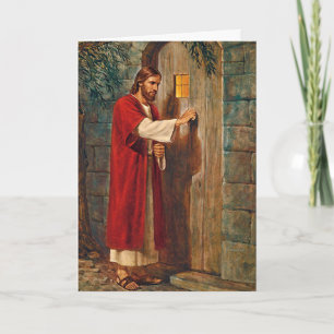 Påsk Jesus knackar på dörren Helgkort