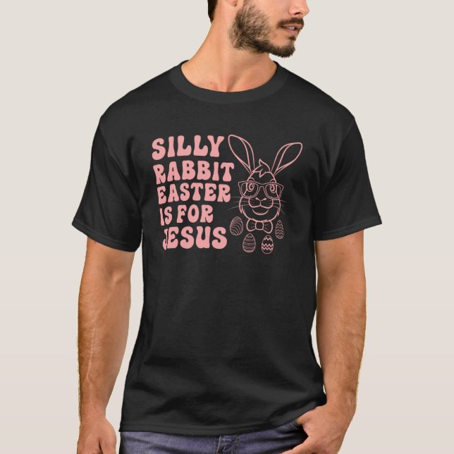 Påsk Jesus Rabbit Cute T Shirt (Framsida)