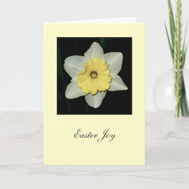 "Påsk Joy" Daffodil-hälsningskort Helgkort (Framsida)