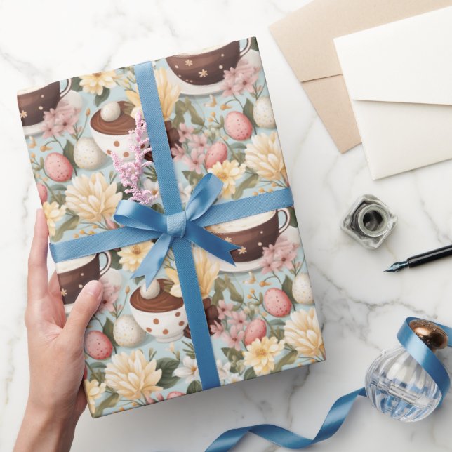 Påsk-kaffe Brunch Vår blommor Mönster Presentpapper (Gifting)