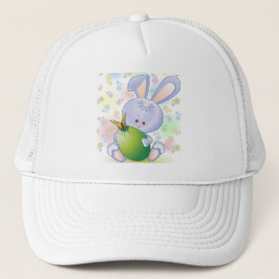 Påsk-kanin med ägg och blommor keps