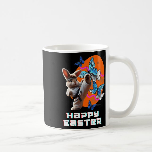 Påsk Karate Kanin  Kaffemugg (Höger)