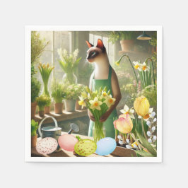 Påsk-katt med äggblöjor pappersservett