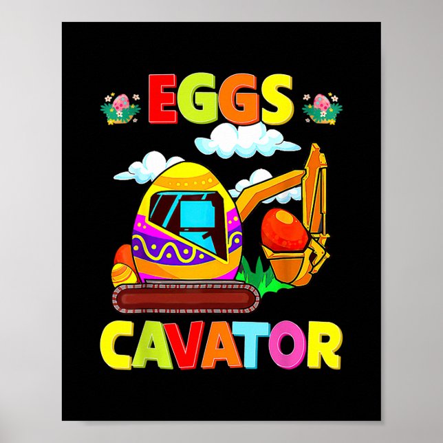 Påsk Kids Småbarn Egg Hunt Funny Eggs Cavator Poster (Framsidan)