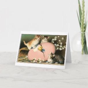 Påsk Kittens! Victorian Kittens Påsk Card Helgkort