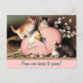 Påsk Kittens Vintage Hälsning vykort
