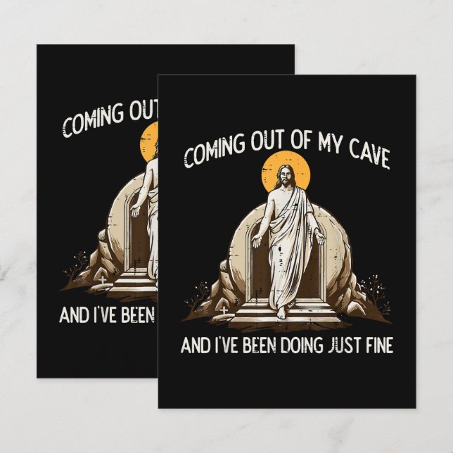 Påsk Kommer Ut Ur Min Grotta Jesus Kort (Fram/baksida)