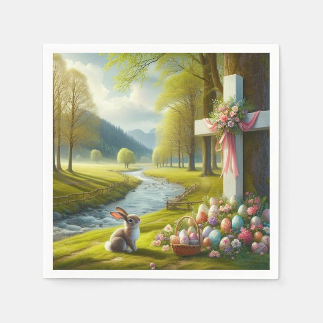 Påsk kor med skal och ägg pappersservett (Framsidan)