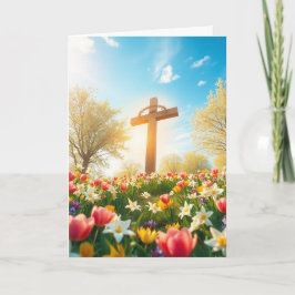 Påsk Kor och Blommor Helgkort
