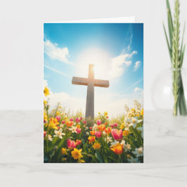 Påsk Kor, omgiven av blommor Helgkort