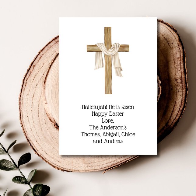 Påsk Kor Shroud Religiösa Christian Julkort (Easter Cross Shroud Christian Religious Card Personalized Message)