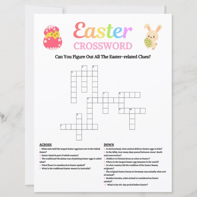 Påsk Korsord Spel (Framsida)