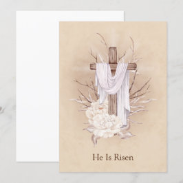 Påsk-kort. Blommigt Kor. Han är upprest Tack Kort