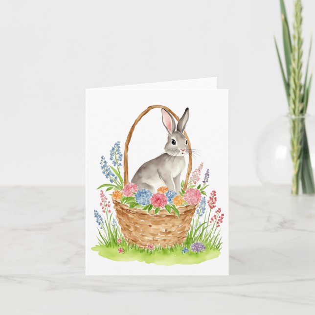 Påsk-kort för påskhare med vattenfärg 4 tack kort (Framsida)
