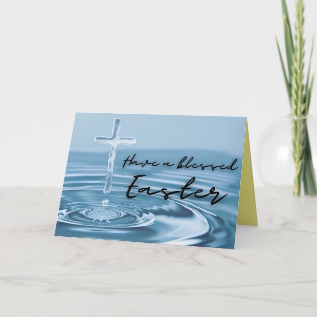 Påsk-kort för religiösa, bläck tack kort (Framsida)