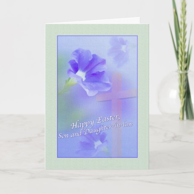 Påsk-kort för son och svärdotter helgkort (Framsida)