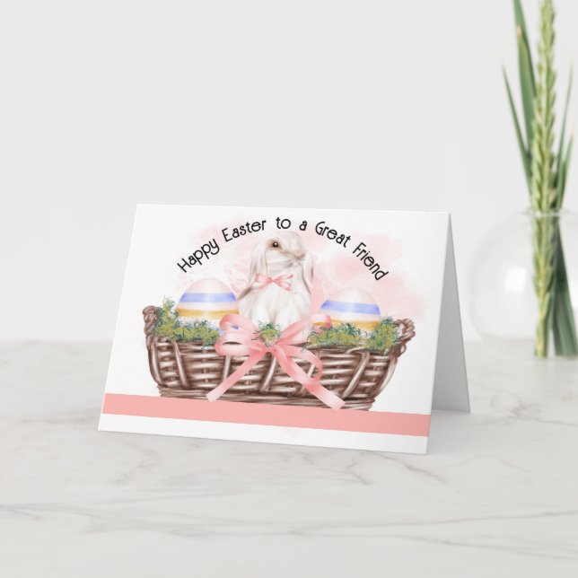 Påsk-kort för Underbar vän med Bunny Kort (Framsida)