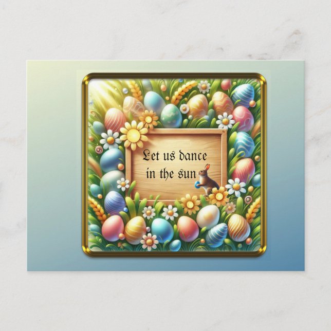 Påsk-kort för utskrivbar personlig helg vykort (Framsida)