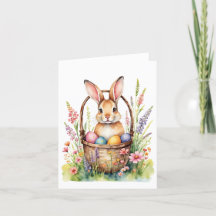 Påsk-kort för vattenfärg i påskhare