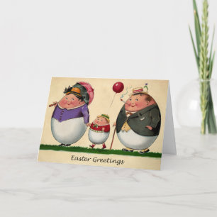 Påsk-kort för vintage Odd Egg-familjen Helgkort