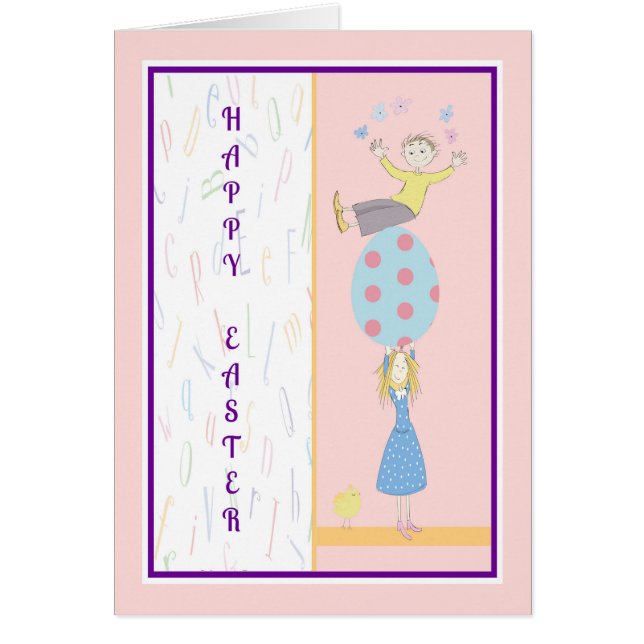 Påsk-kort från föräldrar till deras barn hälsningskort (Framsidan)
