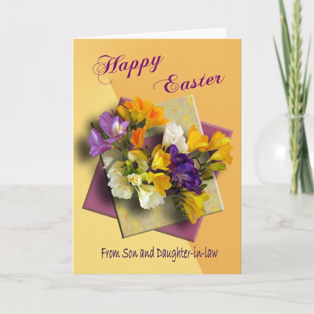 Påsk-kort från son och dotter i juridik helgkort (Framsida)