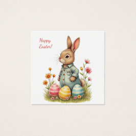 Påsk-kort i mjuk pastel färg fyrkantigt visitkort