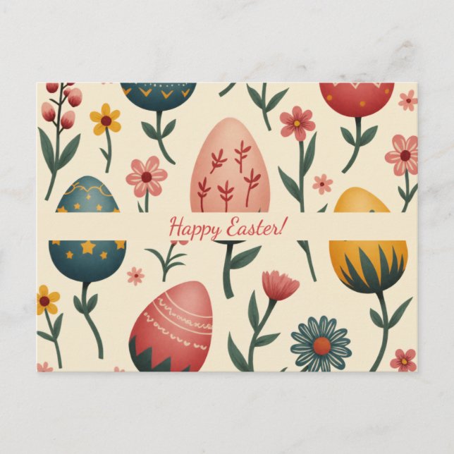 Påsk-kort i mjuk pastel färg helg vykort (Framsida)