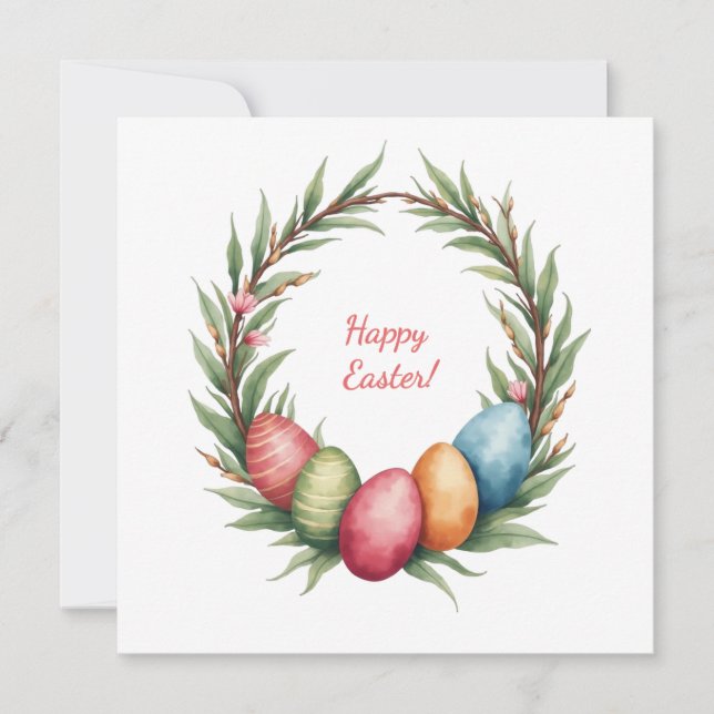 Påsk-kort i mjuk pastel färg julkort (Framsida)