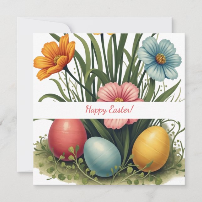 Påsk-kort i mjuk pastel färg julkort (Framsida)