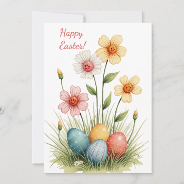 Påsk-kort i mjuk pastel färg julkort (Framsida)