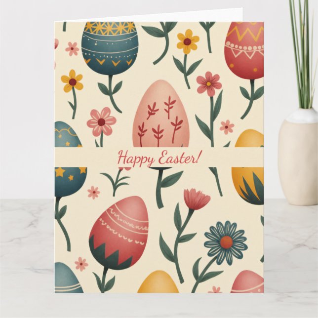 Påsk-kort i mjuk pastel färg kort (Framsida)