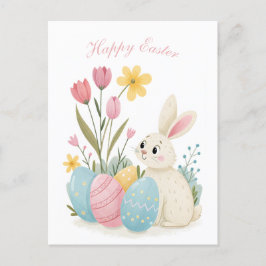 Påsk-kort, kanin- och äggillustration helg vykort