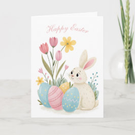 Påsk-kort, kanin- och äggillustration helgkort